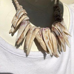Shell Pieces Beach Vintage Necklace 10" Long